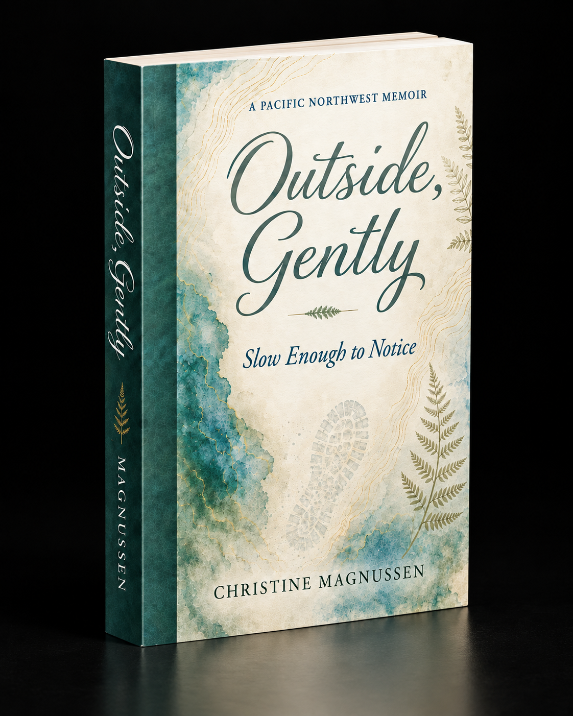 Three-dimensional paperback of Outside, Gently — Slow Enough to Notice by Christine Magnussen